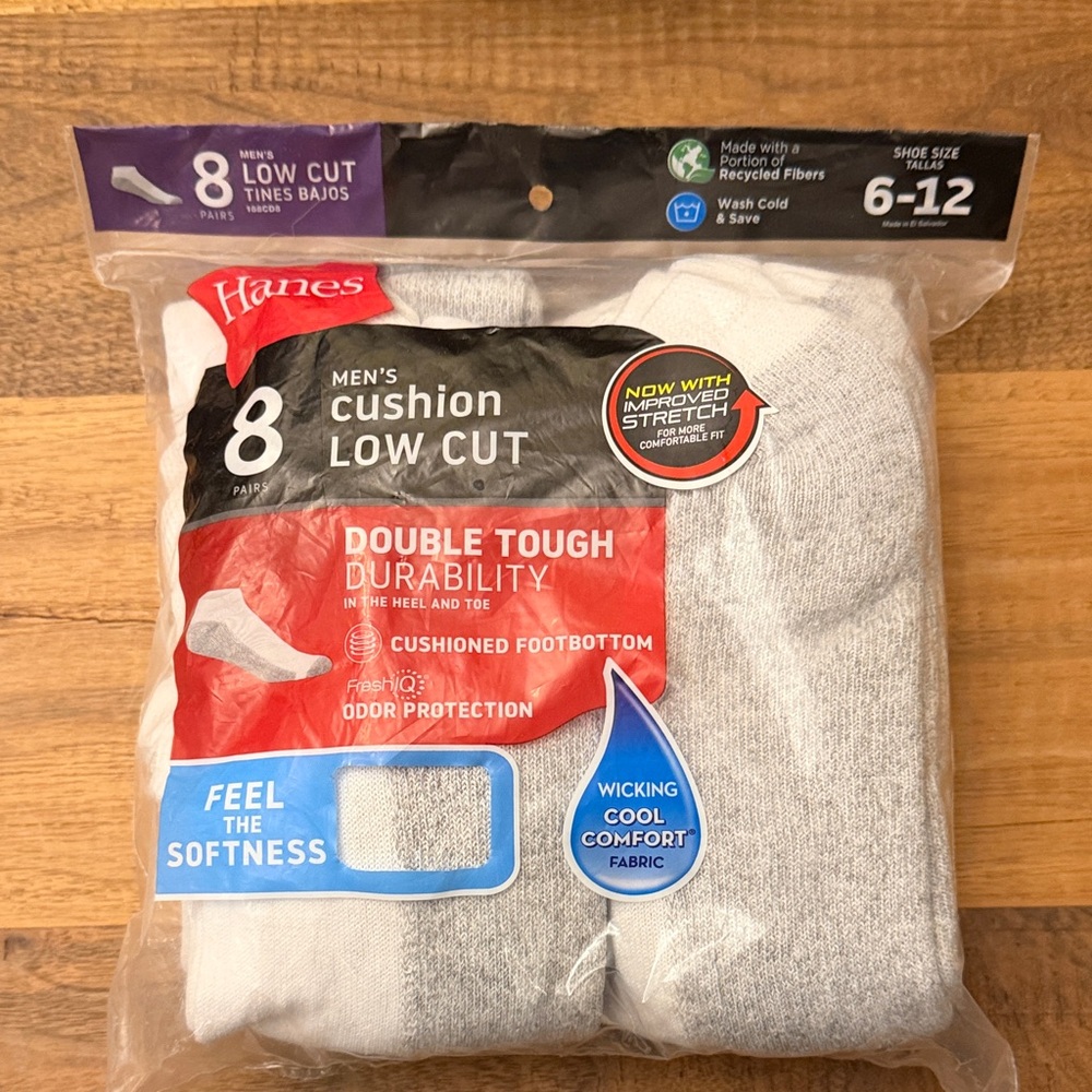 Hanes Men's Low Cut Cushion Socks - NWT